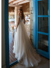Beaded Floral Lace Glitter Tulle Fairy Wedding Dress